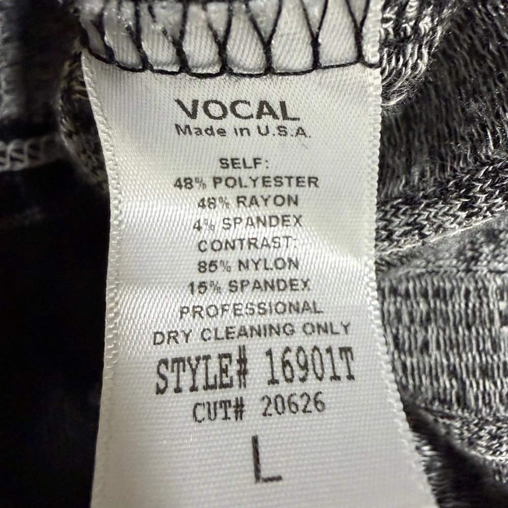 Vocal Embellish Boho Gray & Black Lace Hi-Lo Tunic Top Size L - Whimsigoth Style - Picture 9 of 9